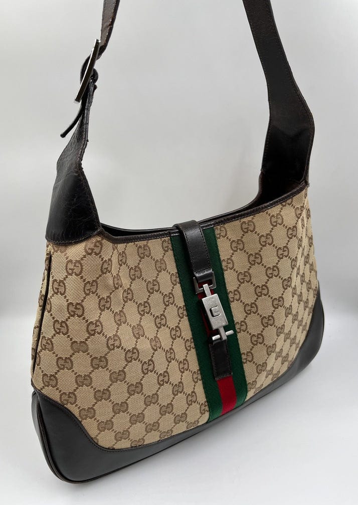 Gucci Jackie Leather Canvas Shoulder Bag Style 18
