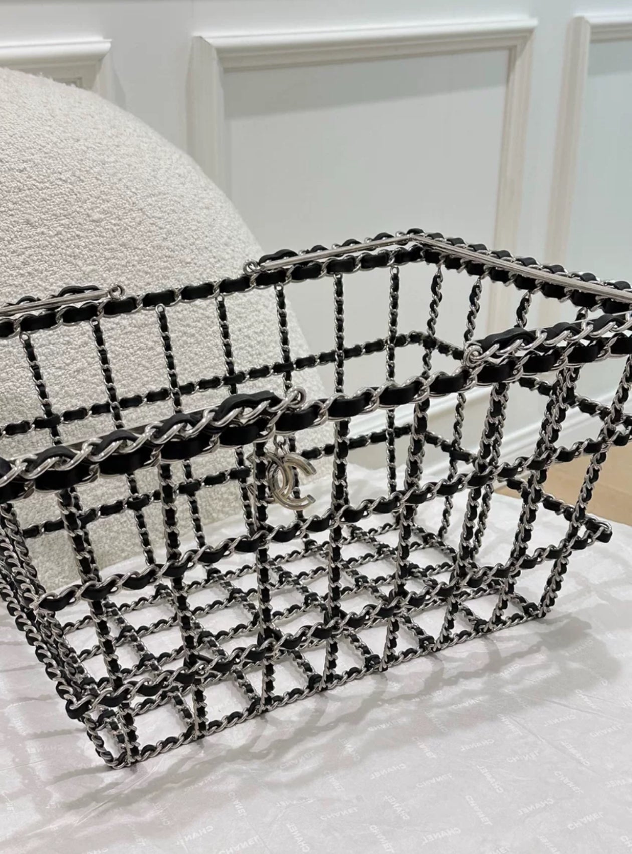 Rare Chanel Medium Shopping Basket Bag  Fall/Winter 2014 Runway Collection