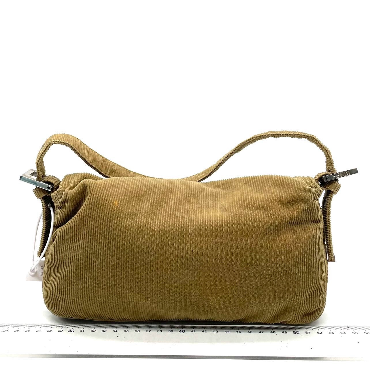 FENDI Baguette Corduroy Beige Brown Shoulder Bag