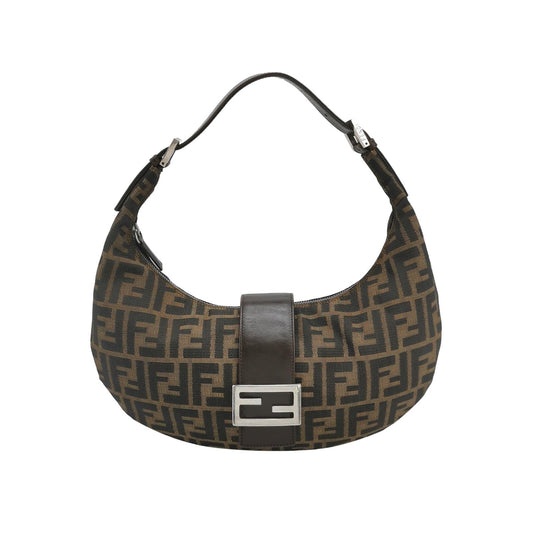 Fendi Croissant Shoulder Bag Medium Zucca Monogram Canvas