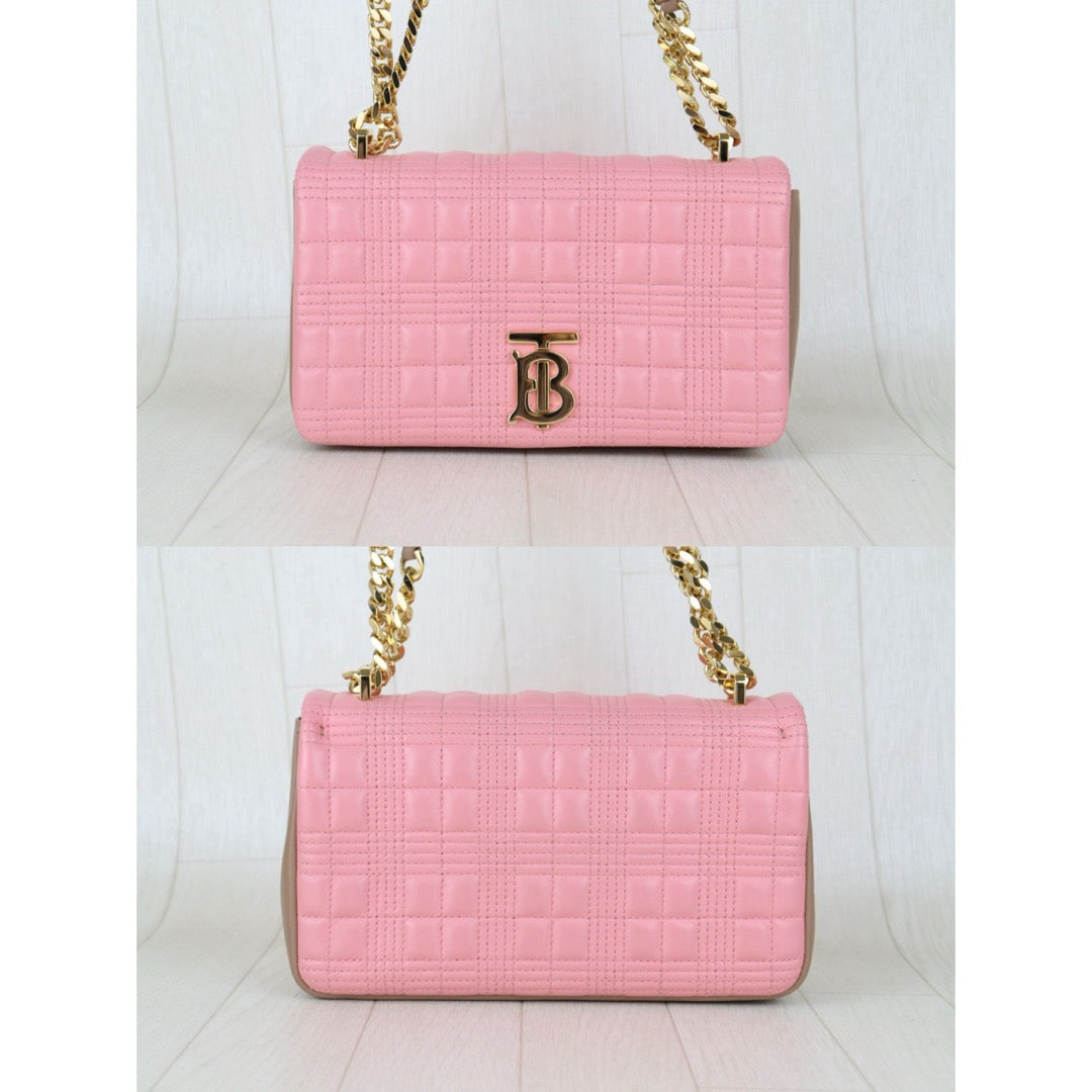 ( Rank A)?BURBERRY Matrasse Chain Lola Shoulder Bag Pink ?H25063011