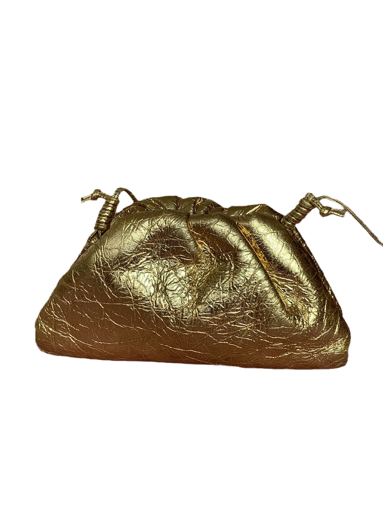 Bottega Veneta Pouch Mini Gold Lambskin Leather