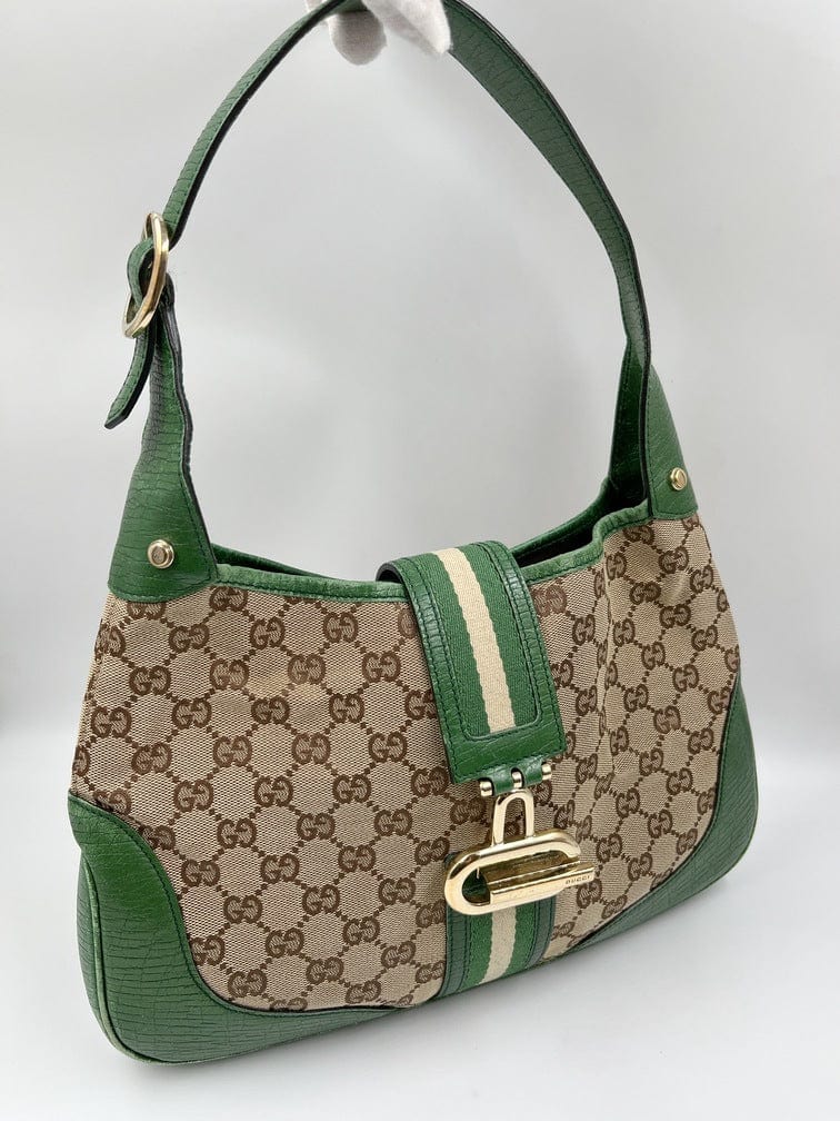 Gucci Jackie Leather Canvas Shoulder Bag Style 17