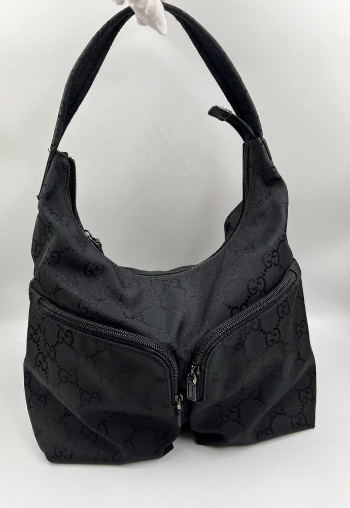 Gucci Leather Nylon Shoulder Bag Style 5