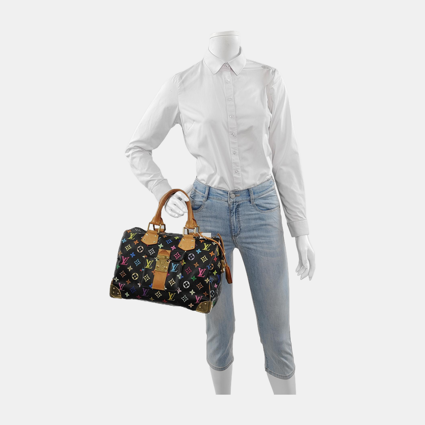 Louis Vuitton x Takashi Murakami Speedy 30 Lock Black Multicolor