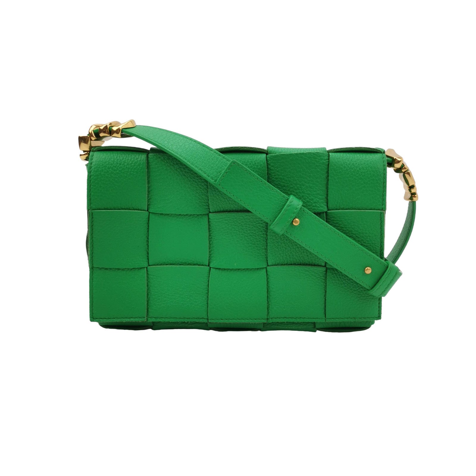 Bottega Veneta Cassette Parakeet Green Leather Crossbody Bag