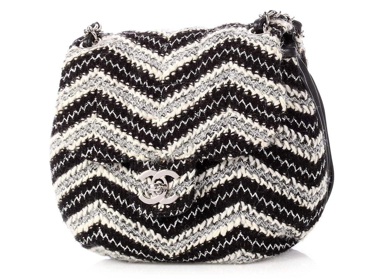 Chanel Black and White Tweed Handbag