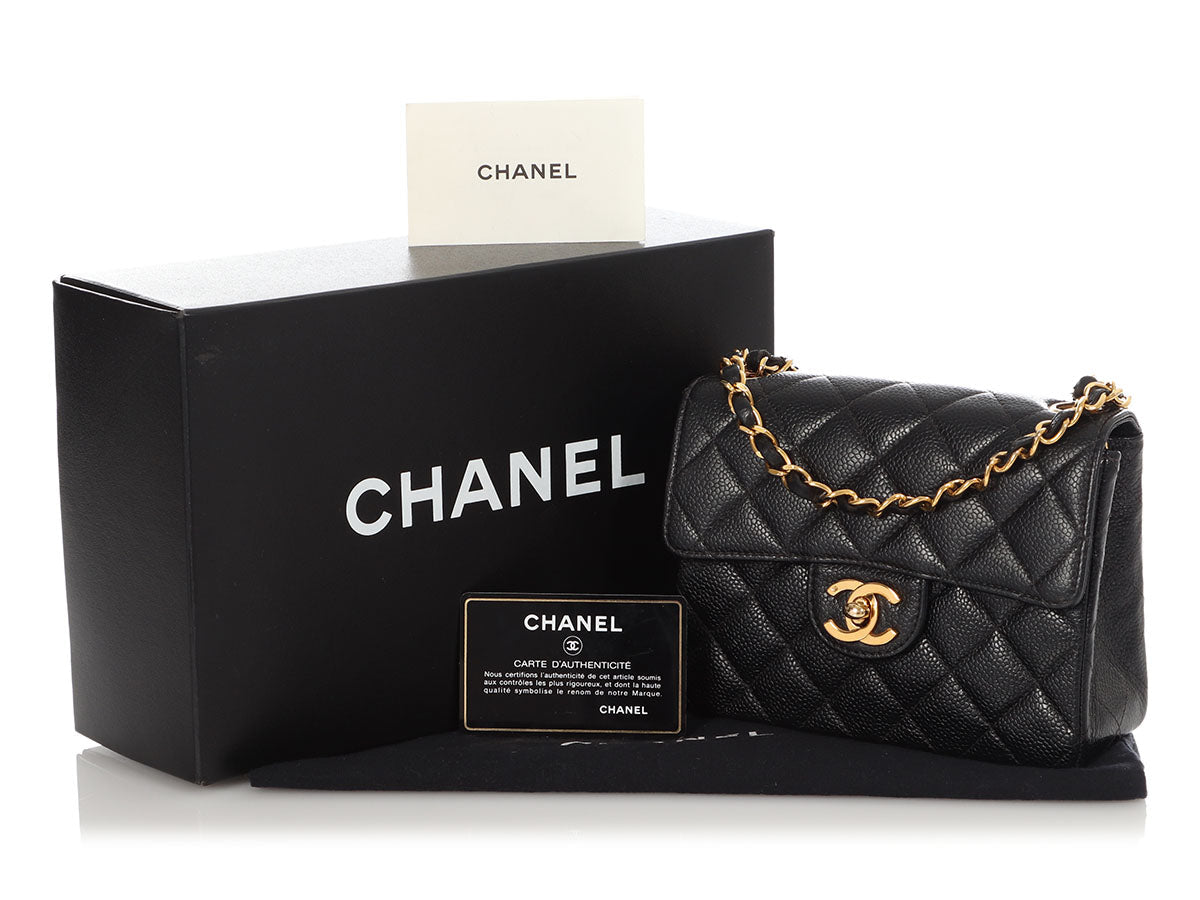 Chanel Mini Black Quilted Caviar Classic