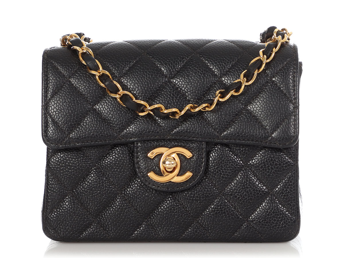 Chanel Mini Black Quilted Caviar Classic