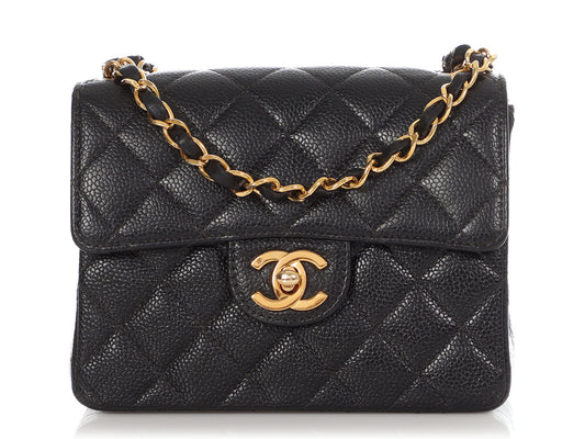 Chanel Mini Black Quilted Caviar Classic