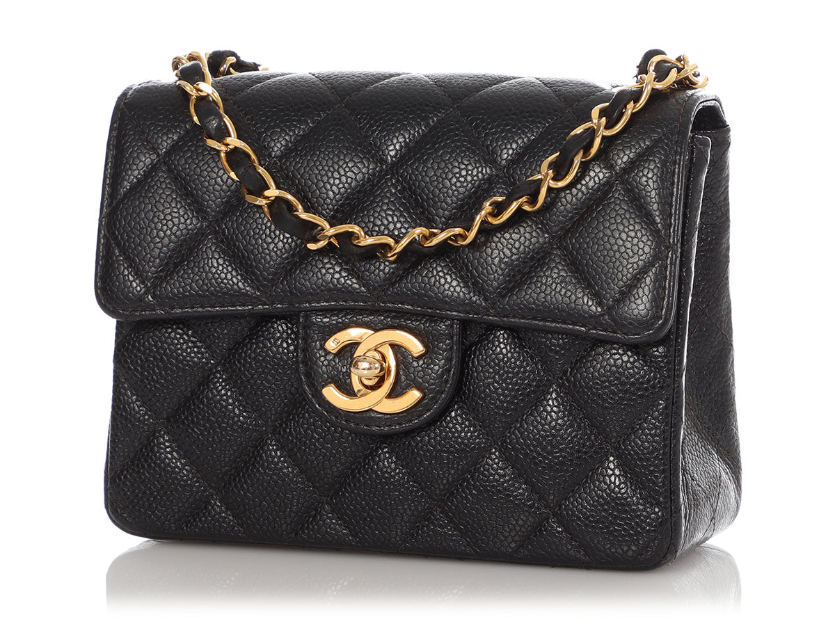 Chanel Mini Black Quilted Caviar Classic