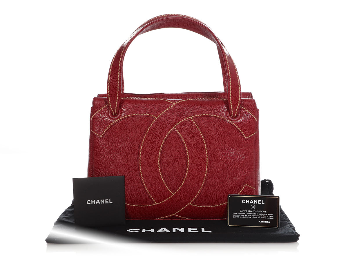 Chanel Red Caviar Hand Bag