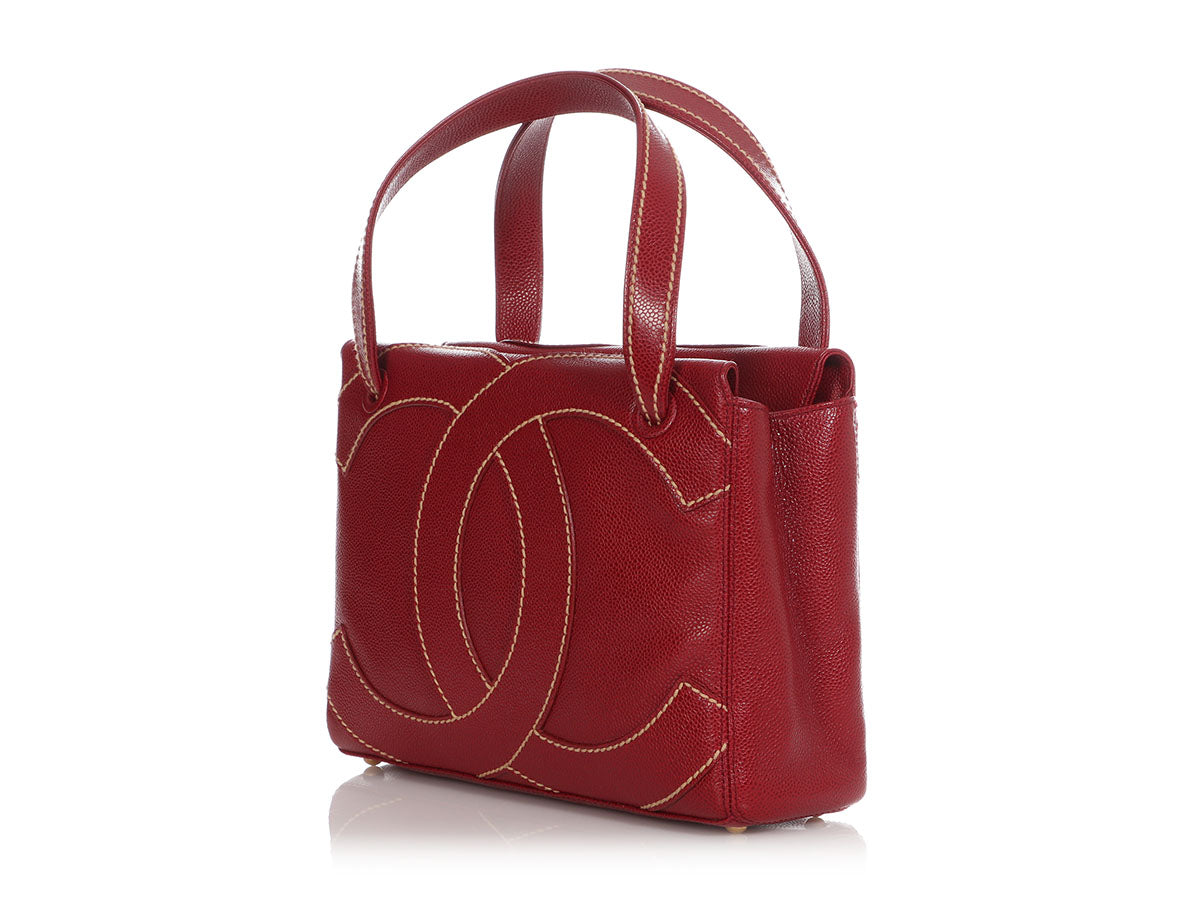 Chanel Red Caviar Hand Bag