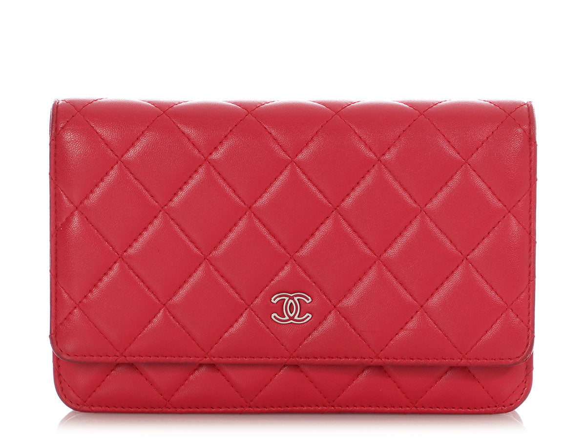 Chanel Raspberry Lambskin Wallet on Chain WOC