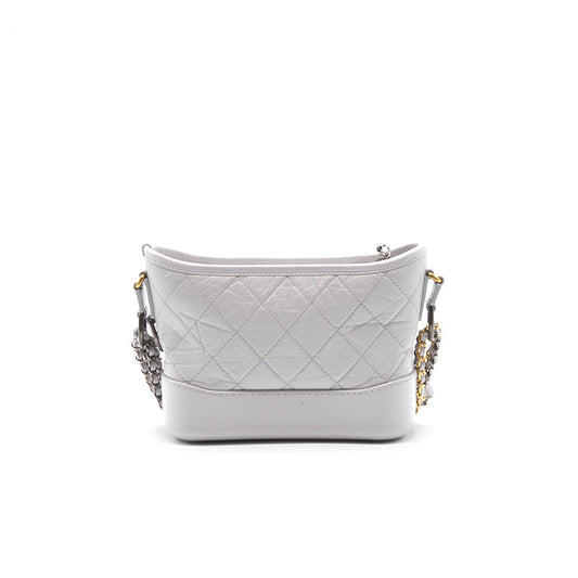 Chanel's Gabrielle Small Hobo Handbag Light Grey