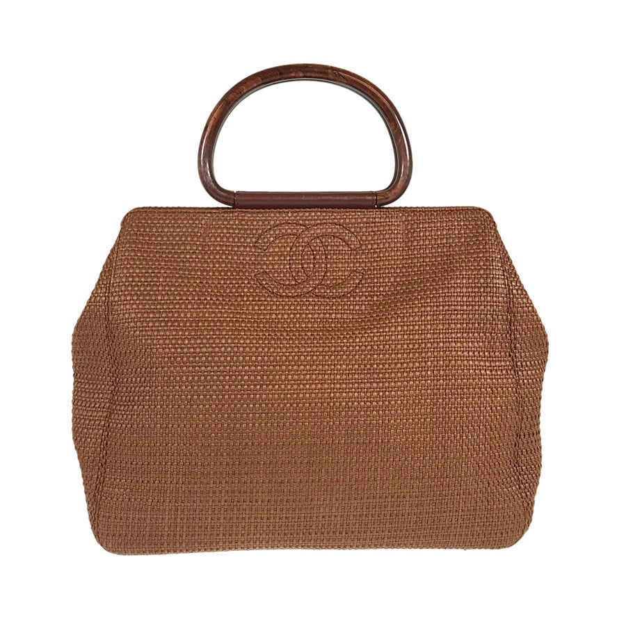 CHANEL CC WOVEN RAFFIA HANDBAG