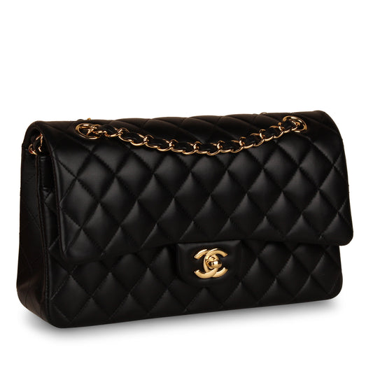 Chanel Classic Flap Bag Medium - Black Lambskin