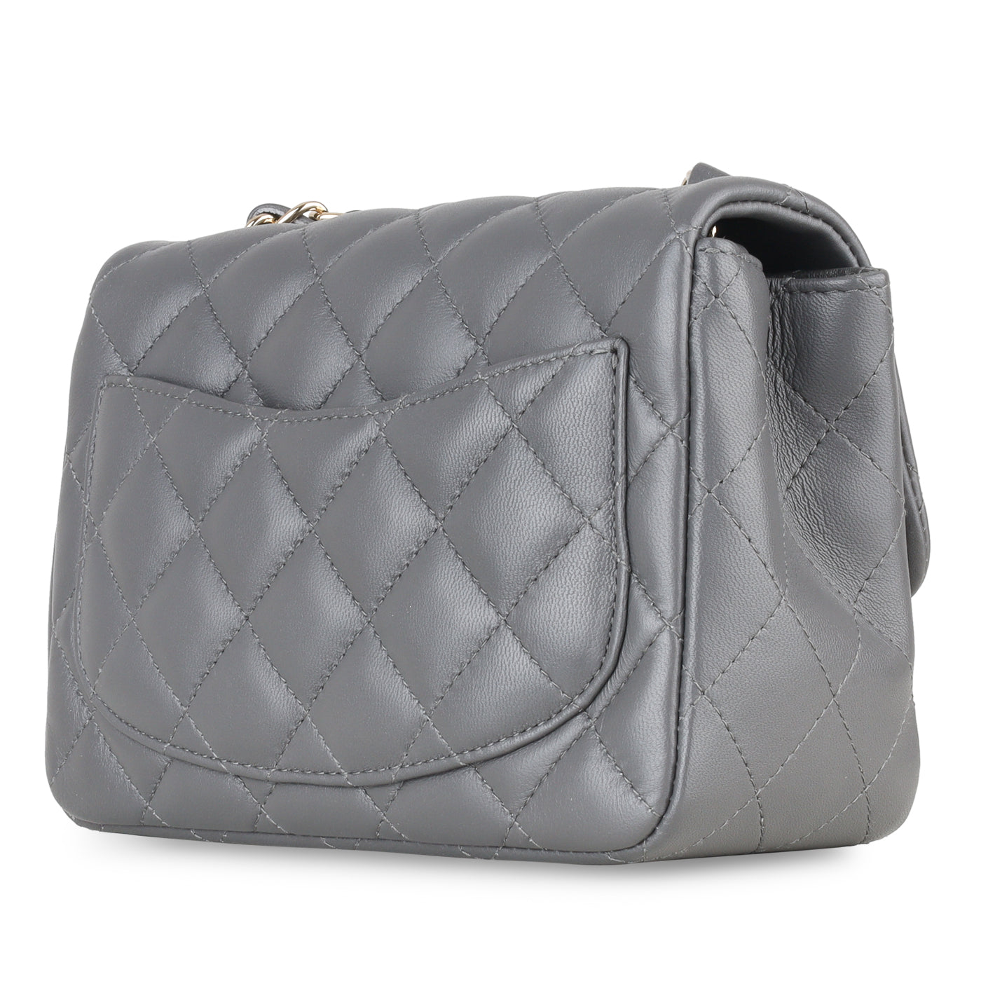 Chanel Mini Square Classic Flap - Grey Lambskin