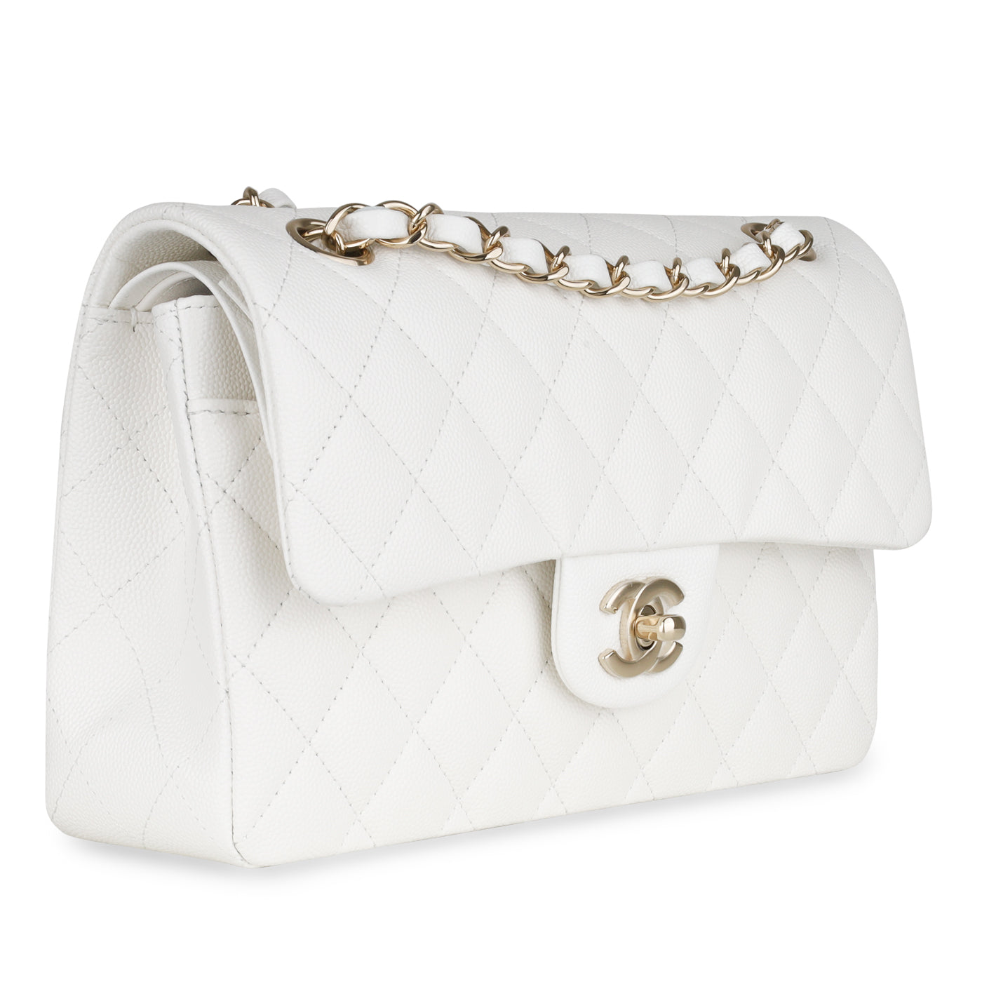 Chanel Small Classic Flap - White Caviar