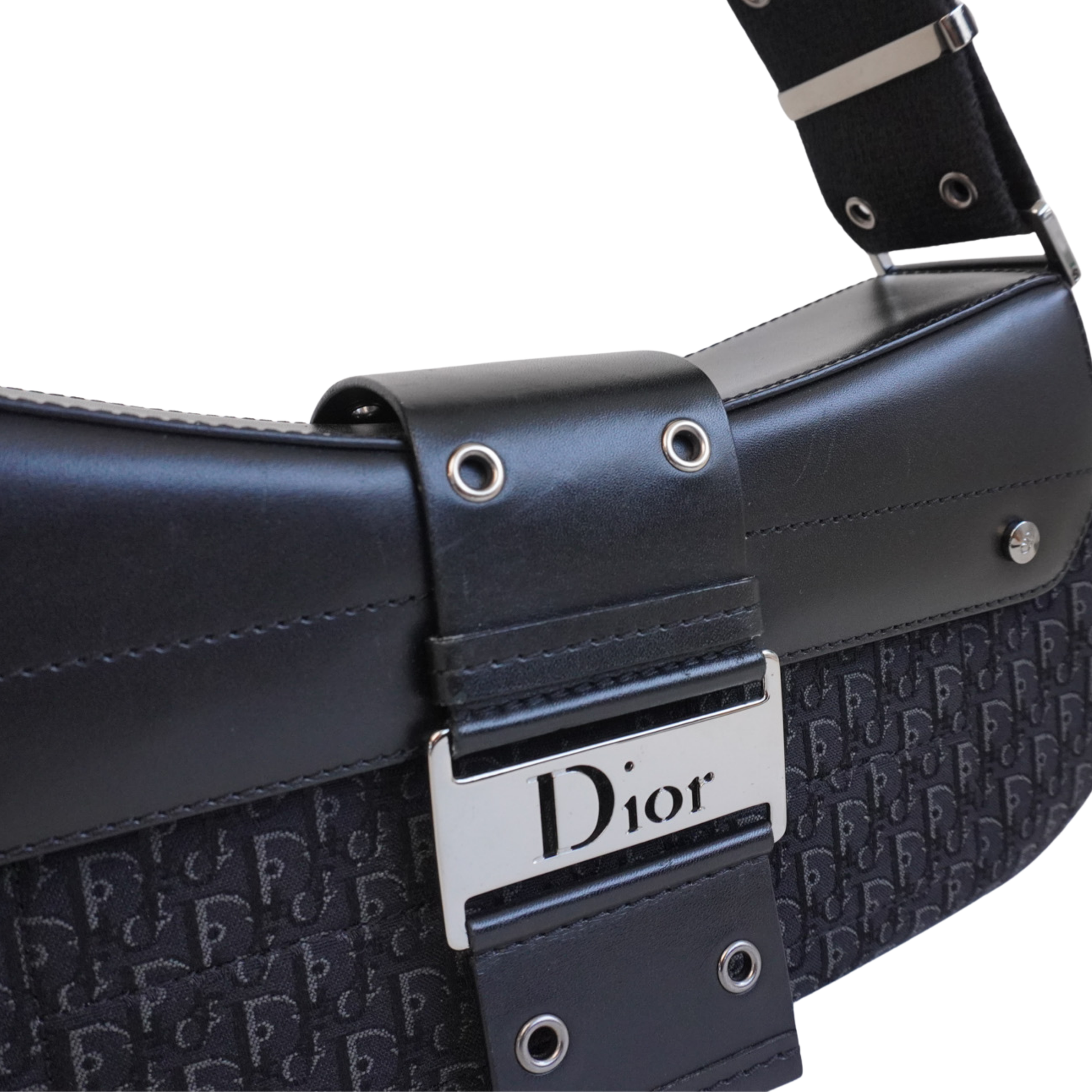 Dior Monogram Leather Canvas Shoulder Bag
