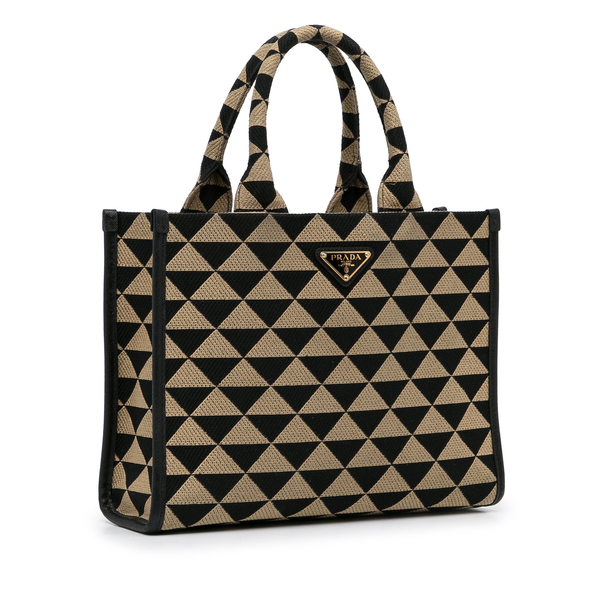 Prada Symbole Triangolo Brown Canvas Luxury Handbag