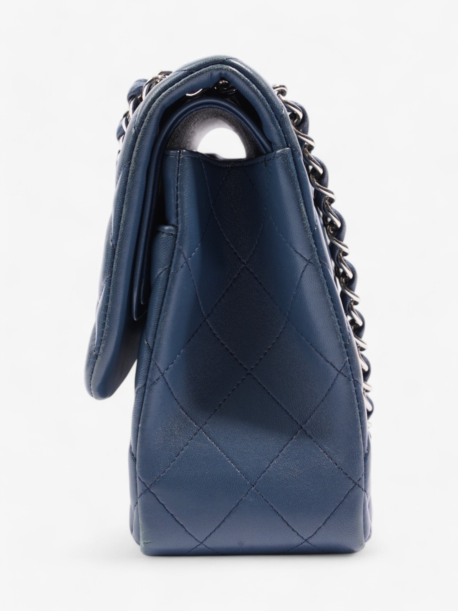 Chanel Classic Flap Blue Lambskin Leather Large