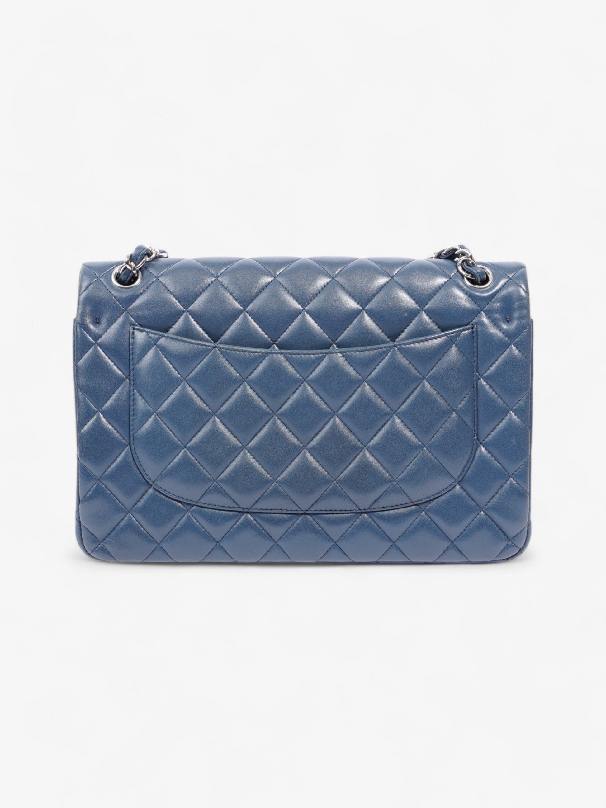 Chanel Classic Flap Blue Lambskin Leather Large