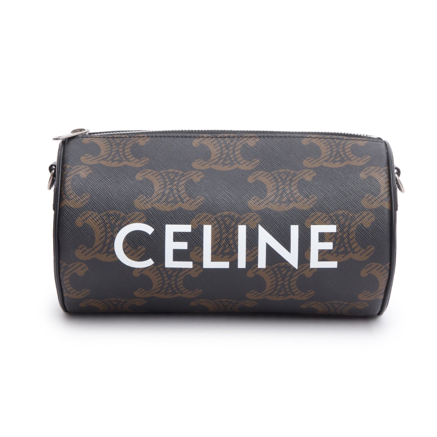 Celine 2022 Brown Triomphe Canvas Cylinder Bag