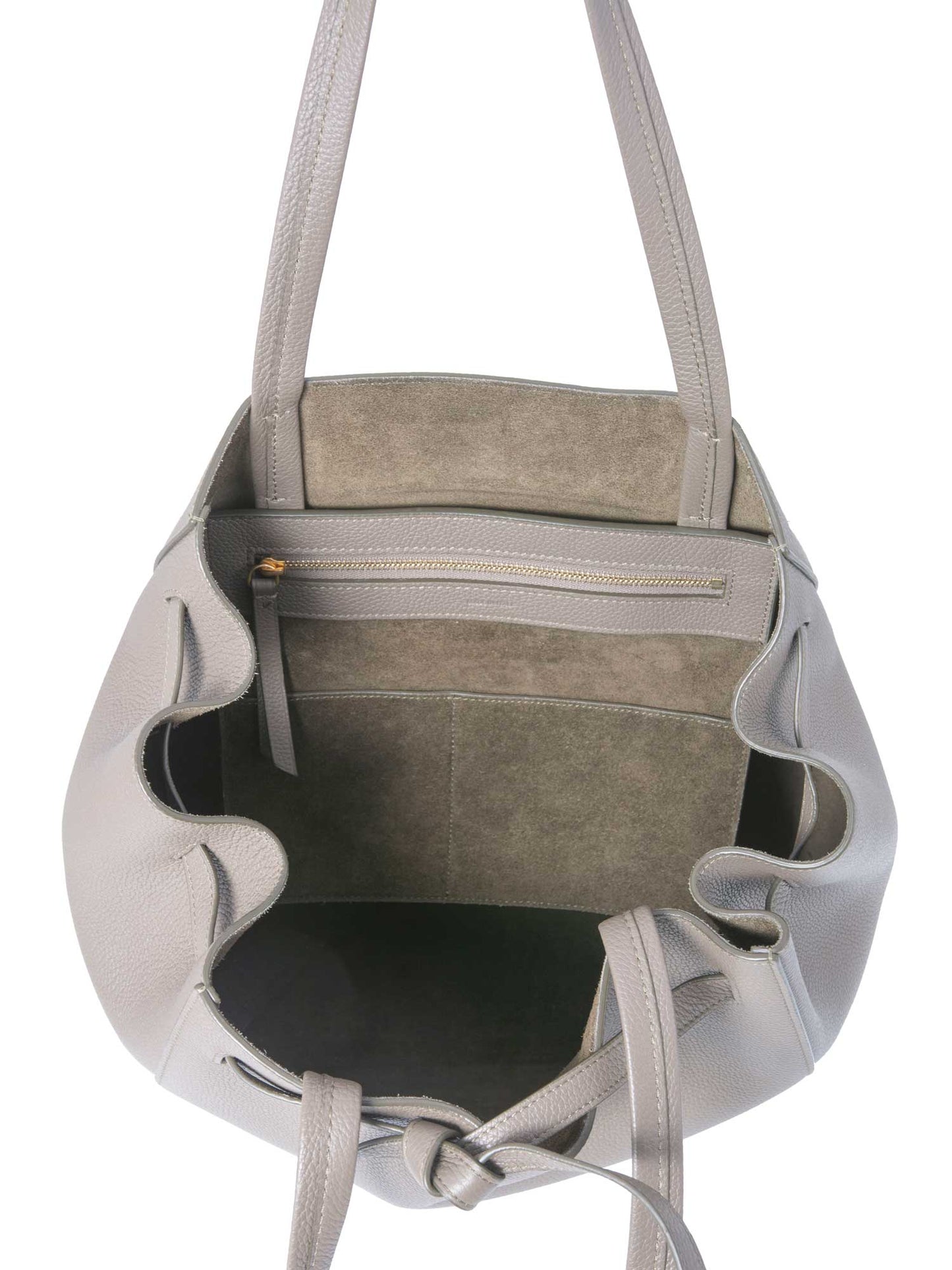 Luxury CELINE Calfskin Small Cabas Phantom Bag Taupe