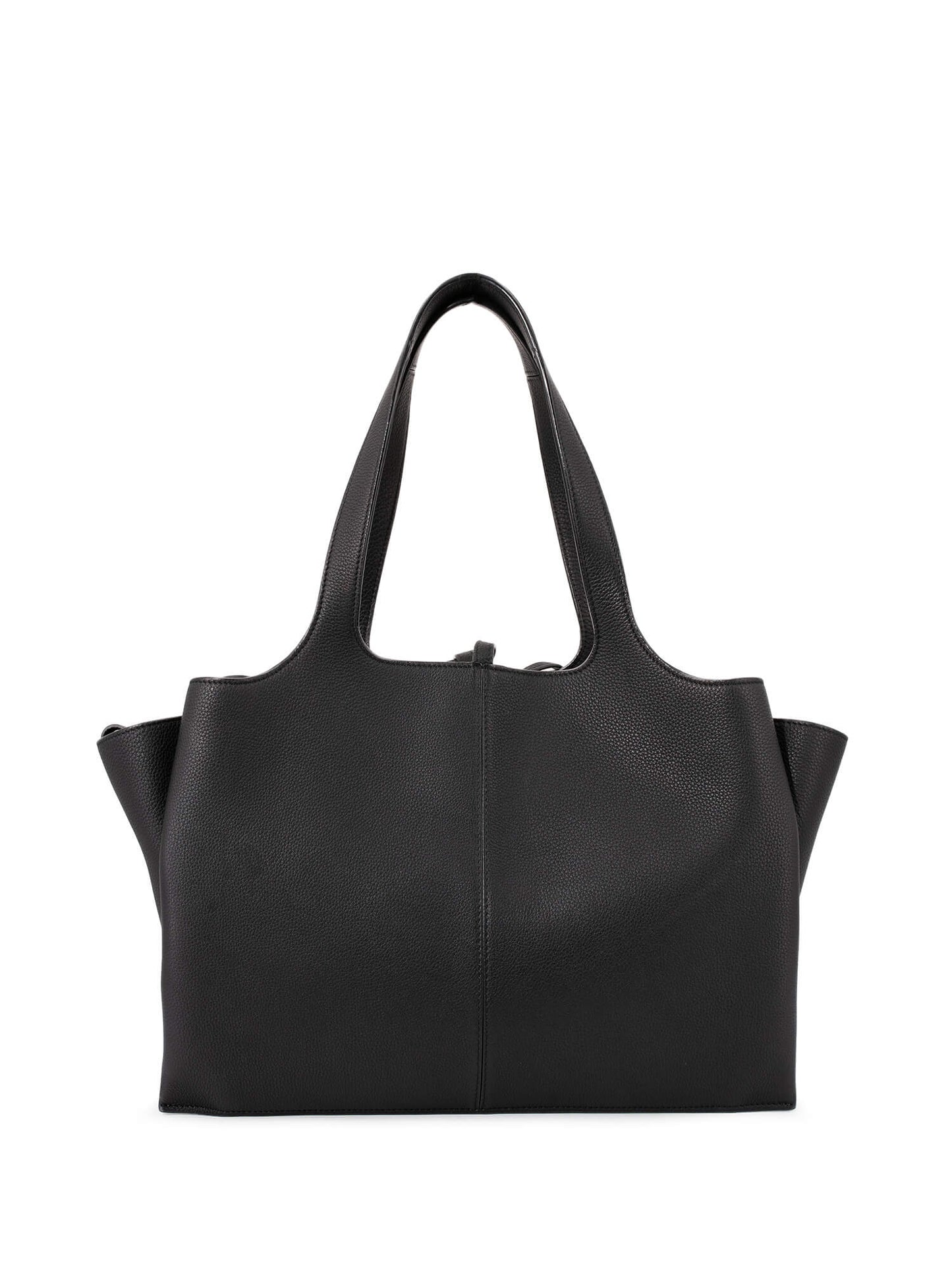 Luxury CELINE Leather Medium Tri-Fold Shopper Bag Black