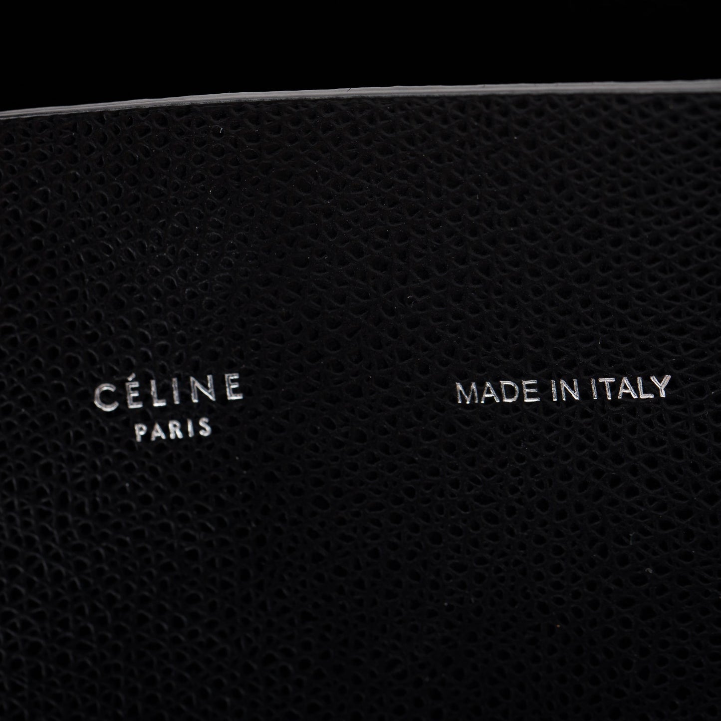 Celine Small Black Grained Calfskin Leather Vertical Cabas Tote