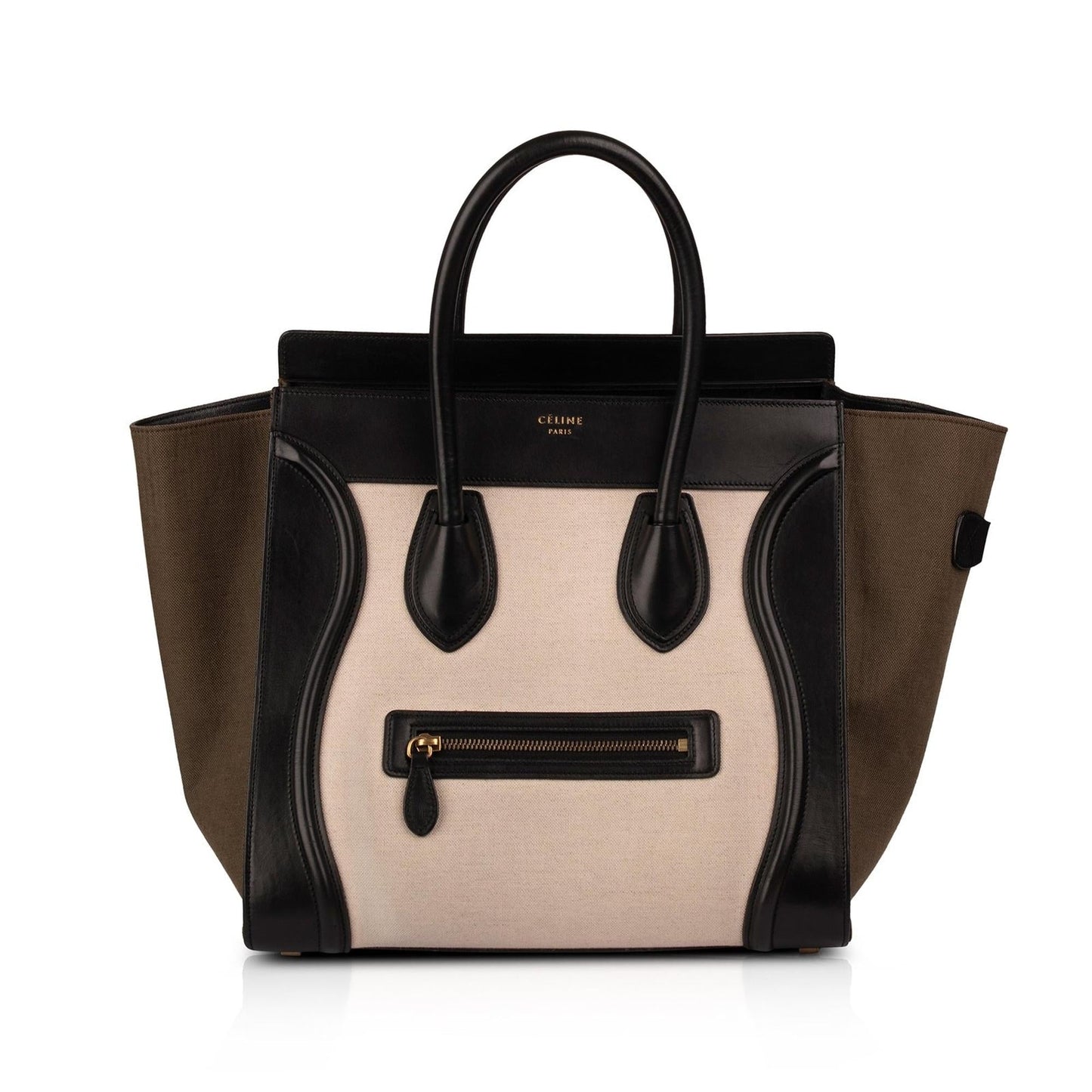 Celine Tricolour Leather & Canvas Mini Luggage Tote