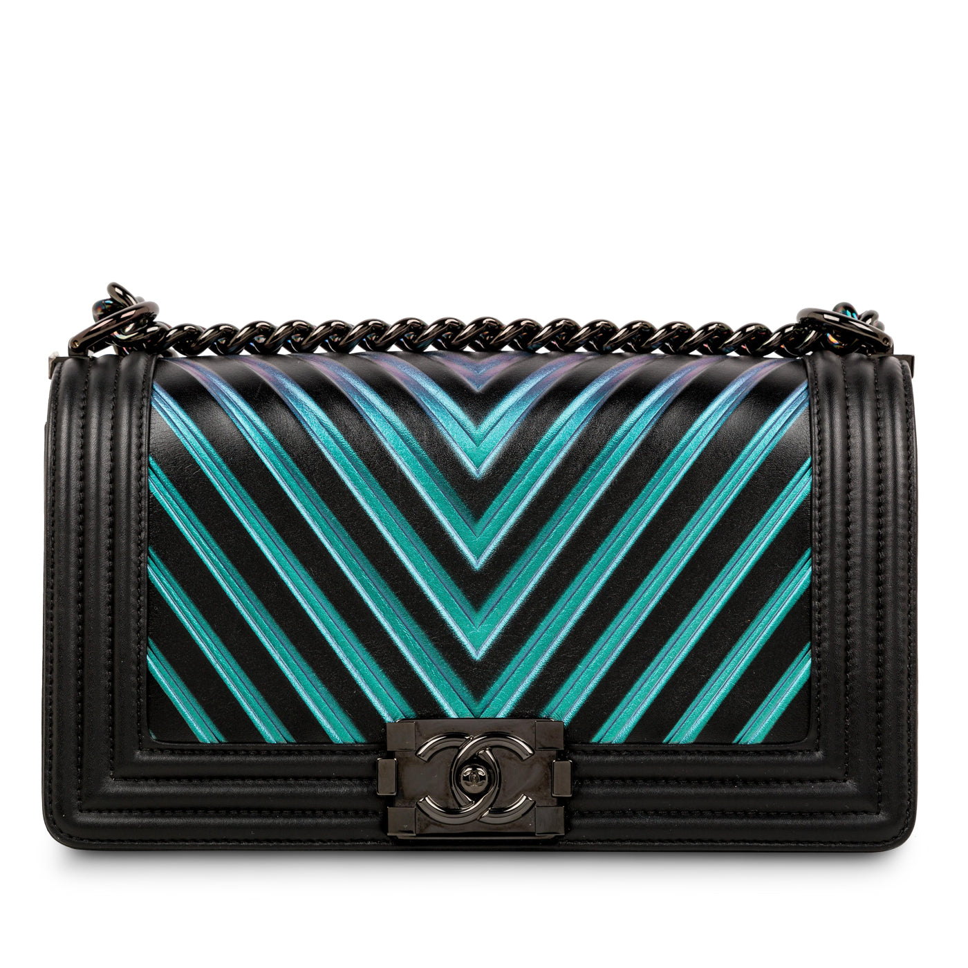 Chanel Iridescent Chevron Boy Bag - Medium