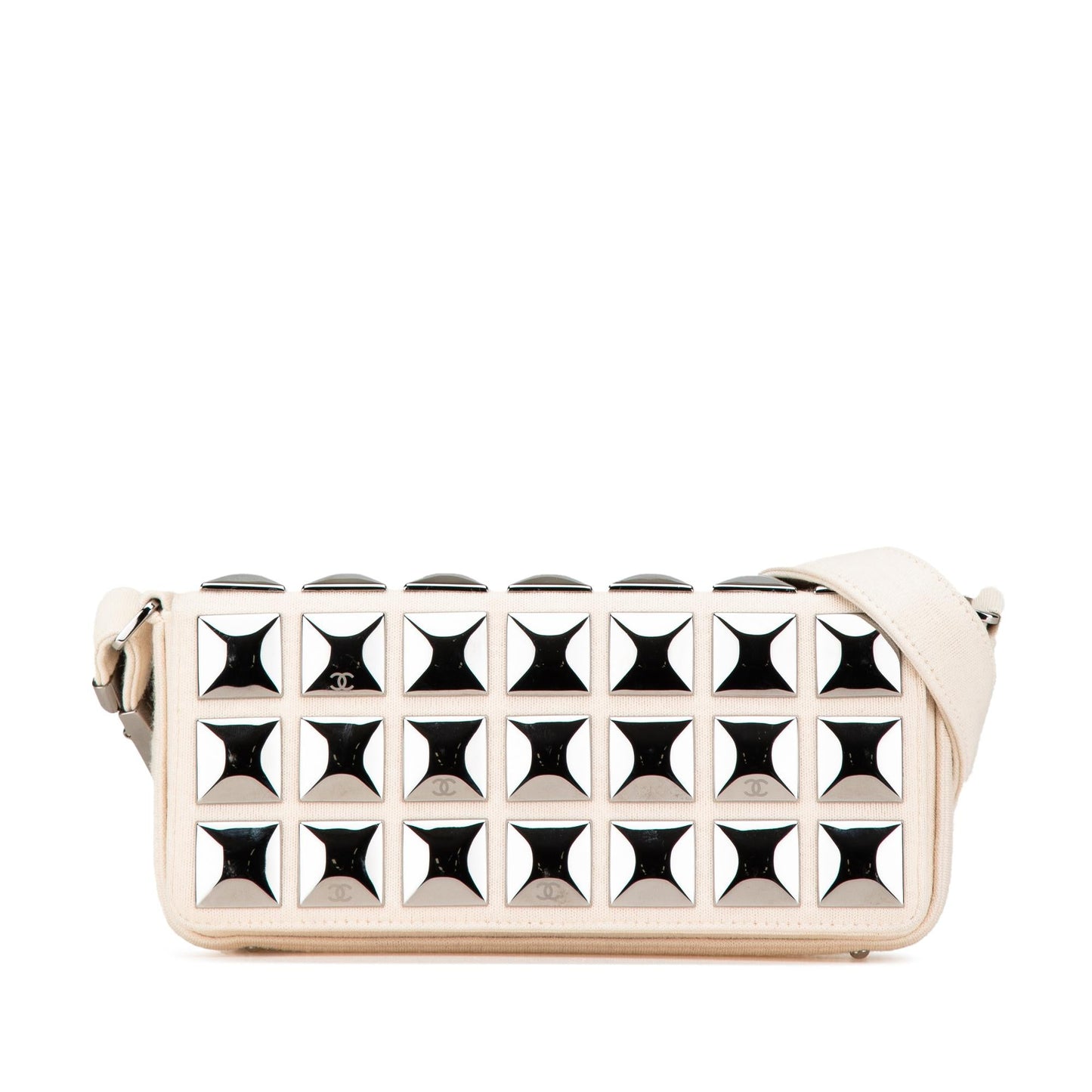 Chanel CC Jersey Pyramid Stud Flap (SHG-E3QMwv)