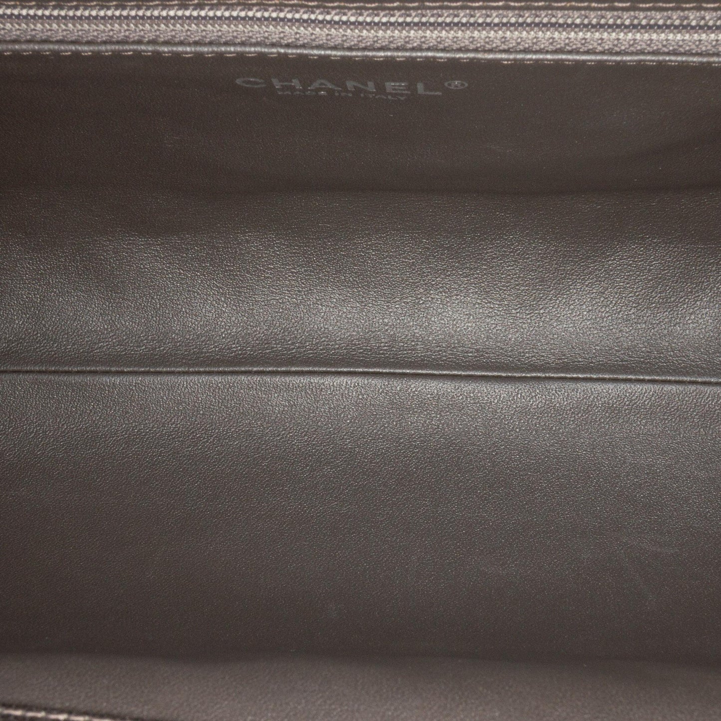 Chanel CC Quilted Metallic Caviar Clutch