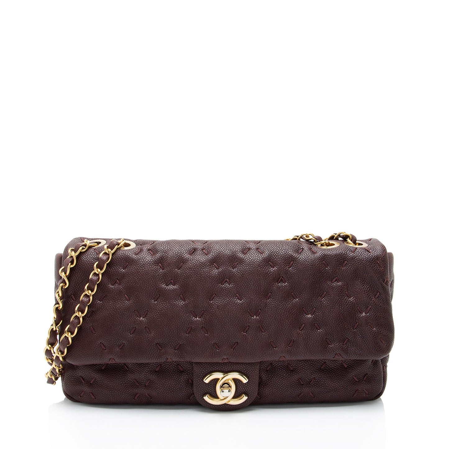 Chanel Caviar Leather Wild Stitch Flap Shoulder Bag
