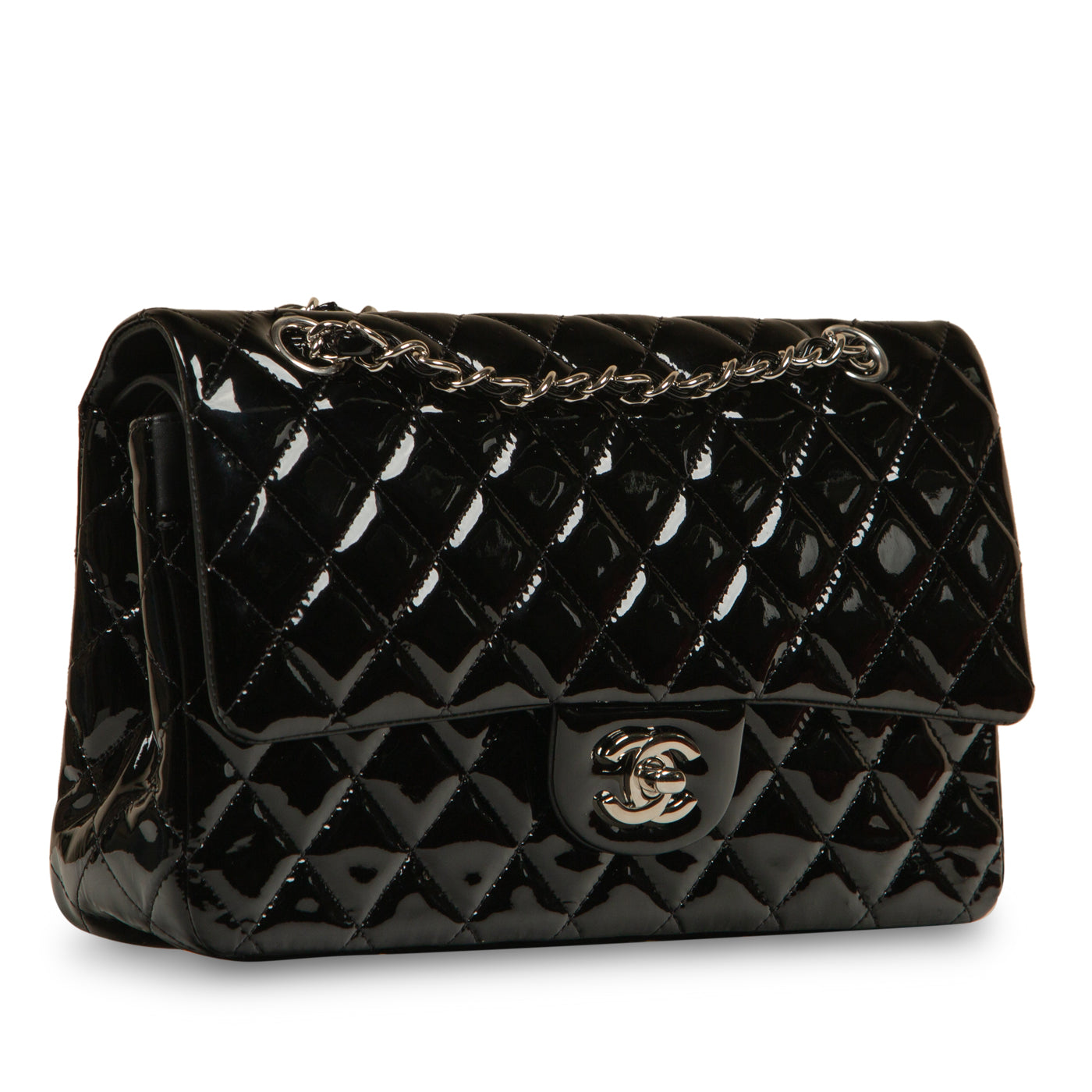 Chanel Classic Flap Bag - Medium - Patent Black