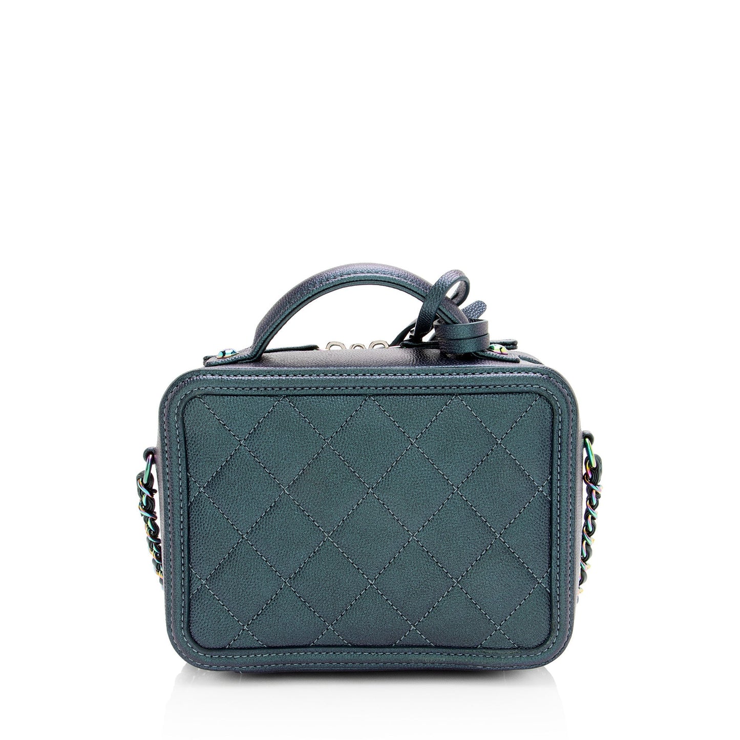 Chanel Iridescent Caviar Leather CC Filigree Small Vanity Case