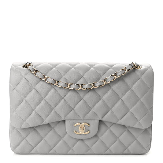 CHANEL CLASSIC QUILTED CAVIAR JUMBO DOUBLE FLAP BAG