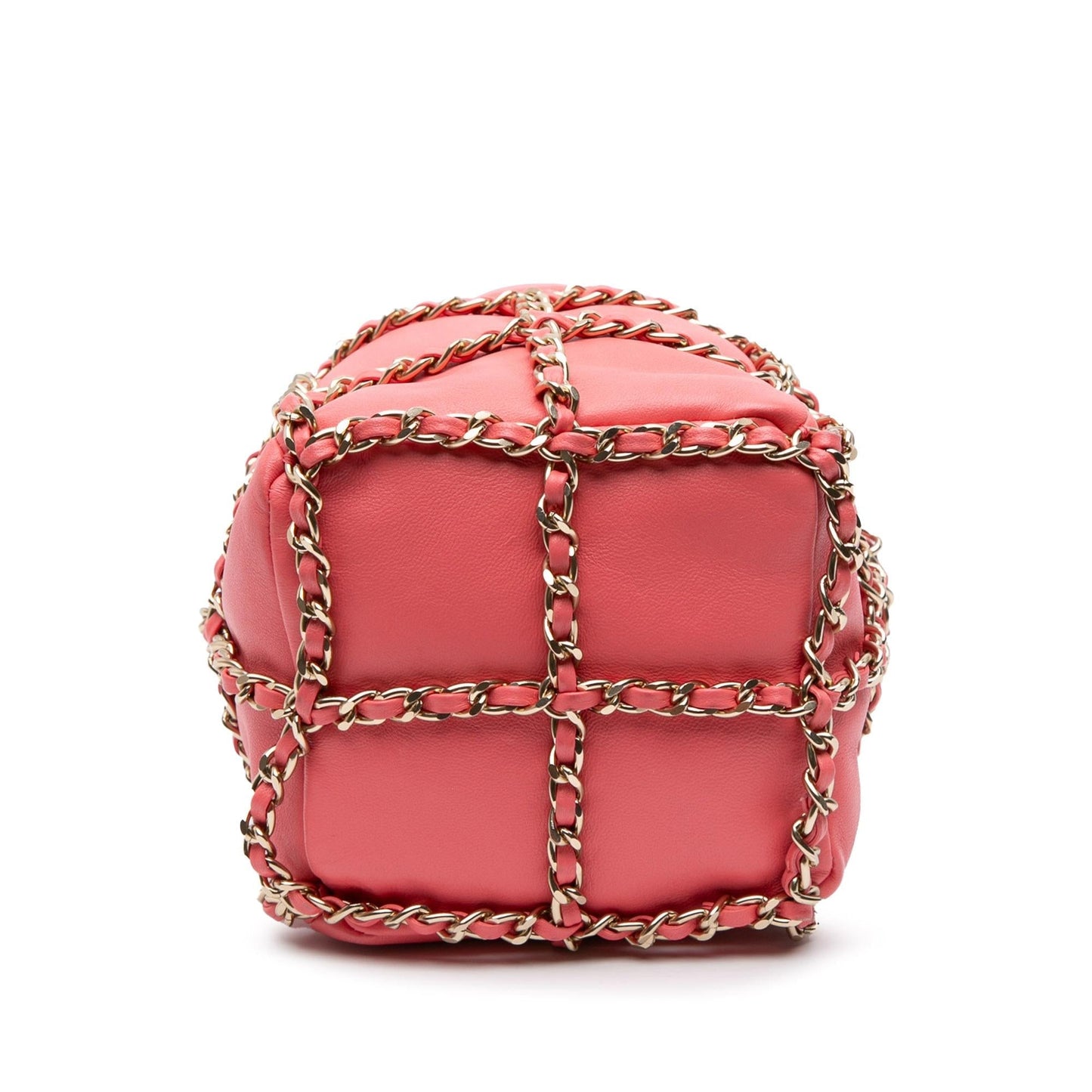 Chanel Lambskin CC Chain Frame Drawstring Bucket Bag