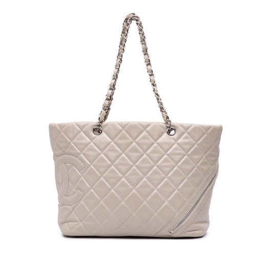 Chanel Large Quilted Aged Calfskin Cotton Club Tote