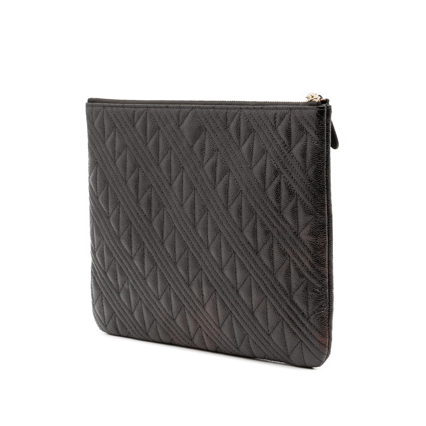 Chanel Medium Quilted Caviar O Case Clutch