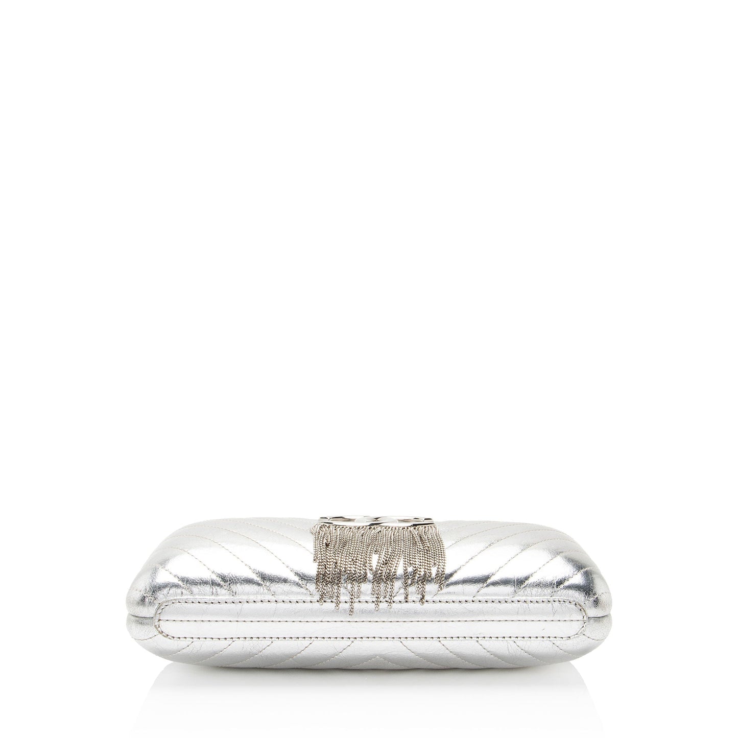 Chanel Metallic Crumpled Lambskin Fringe Clutch