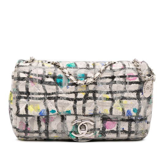 Chanel Mini Rectangular Calfskin Hand Painted Graffiti Flap