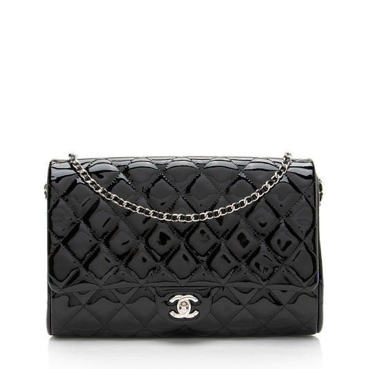 Chanel Patent Leather Classic Chain Flap Clutch