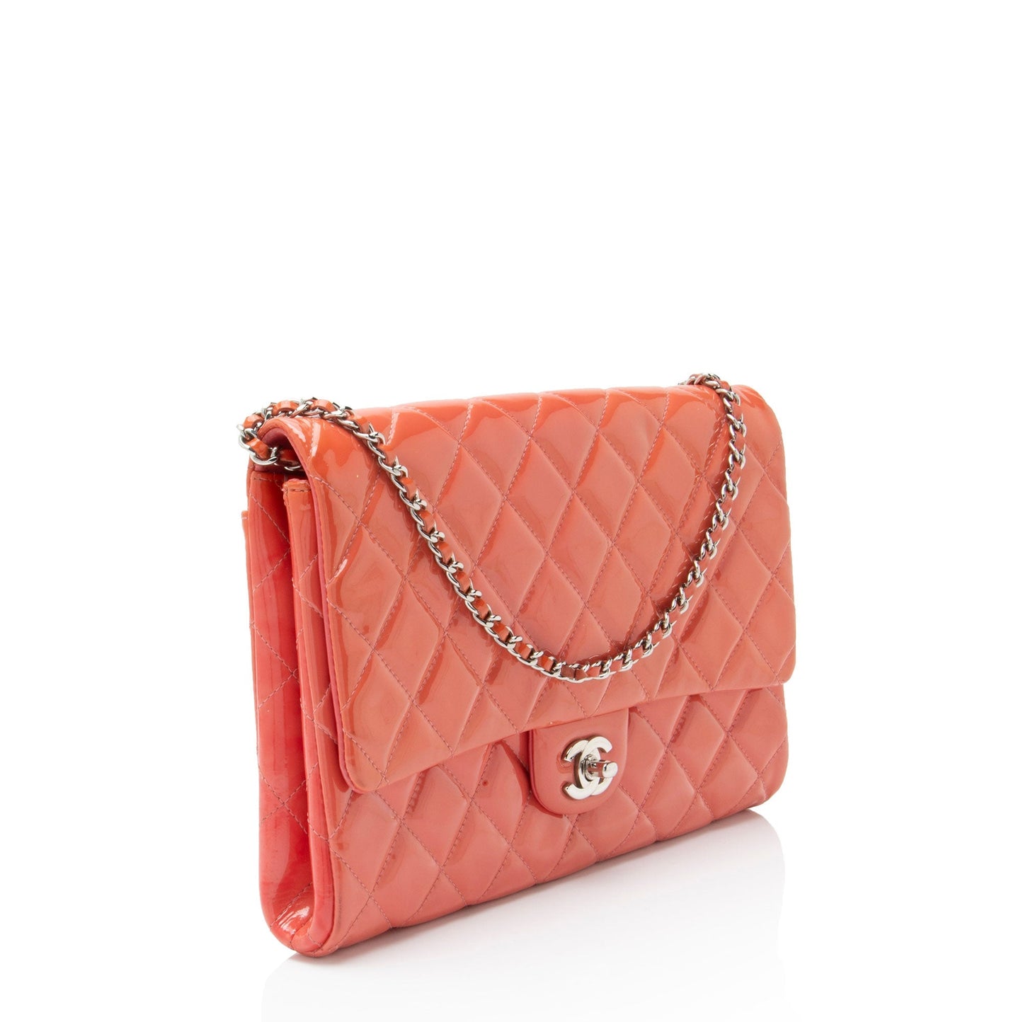Chanel Patent Leather Chain Flap Clutch