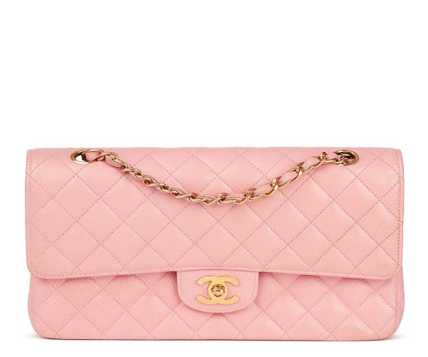 Chanel Classic Clutch With Chain  CWC Caviar Pink SiLouis Vuittoner-Toned