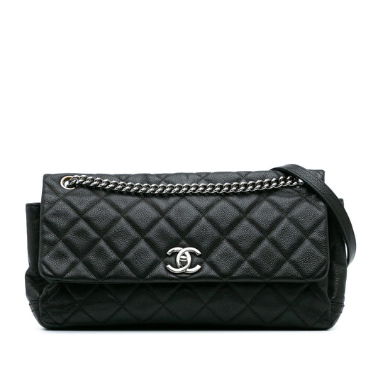Chanel Quilted Iridescent Caviar Pearly Flap