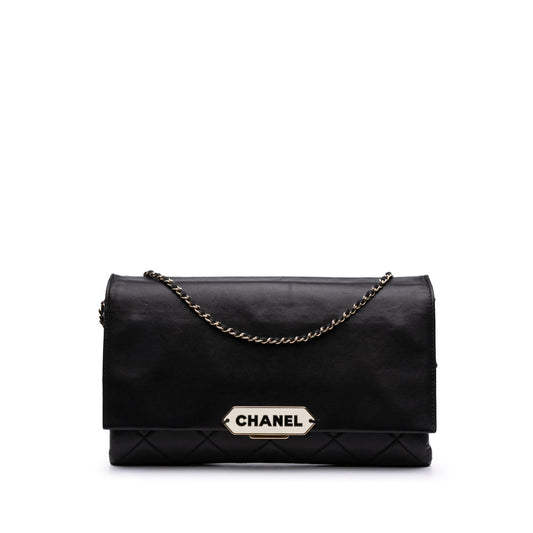 Chanel Quilted Lambskin Retro Label Shoulder Bag