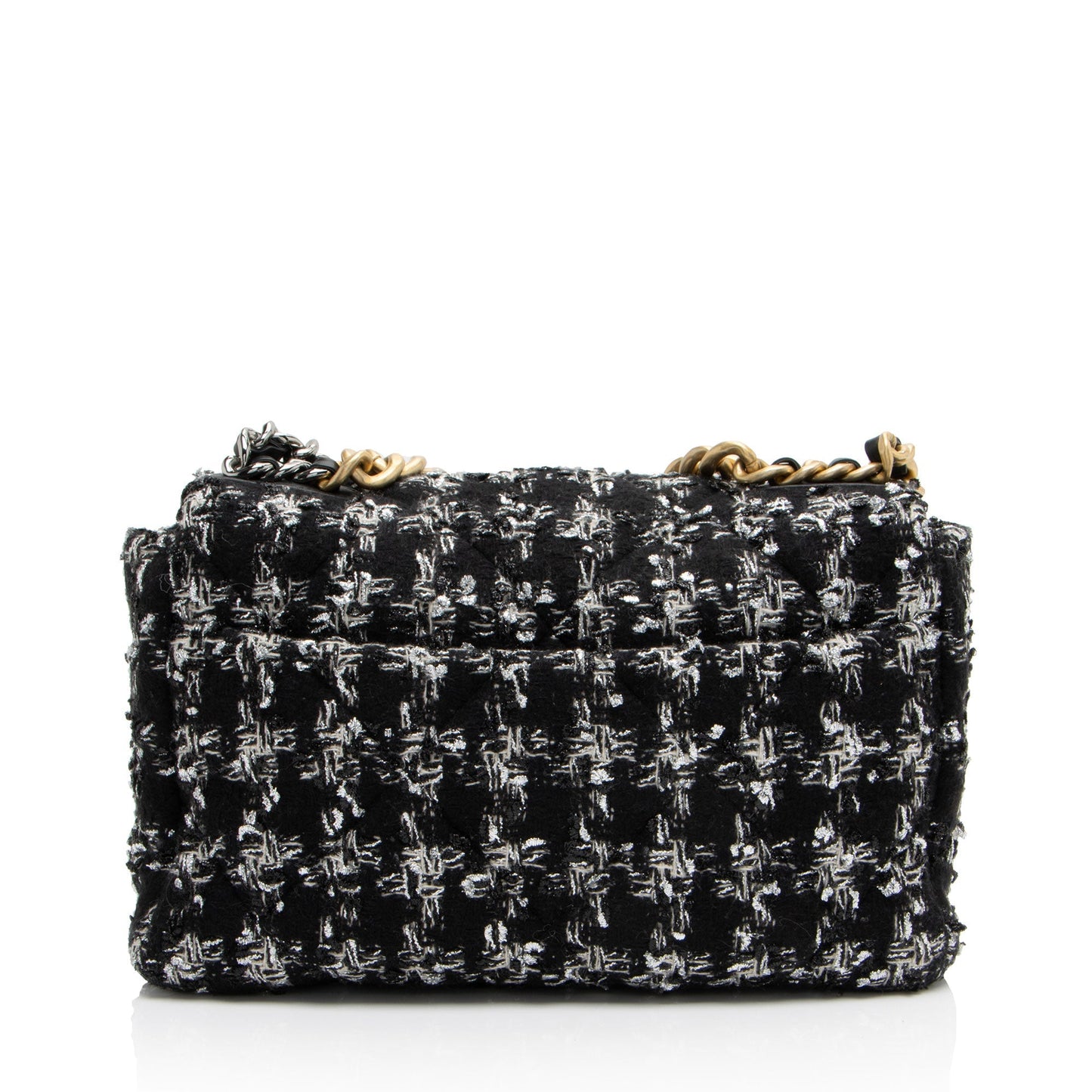 Chanel Tweed Houndstooth 19 Large Flap Shoulder Bag